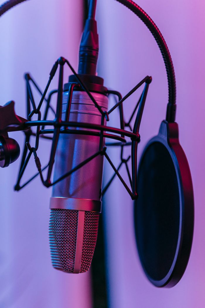 Mastering the First Impression: Your intriguing post title goes here A detailed close-up of a studio microphone with pop filter, ideal for music and broadcasting themes.
